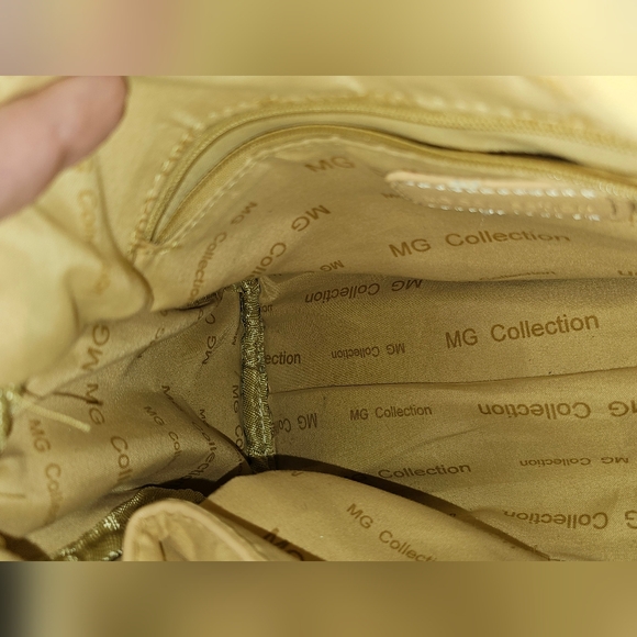 MG Collection EUC Tan Heart Embroidered Crossbody Or Hand Bag - Picture 11 of 16